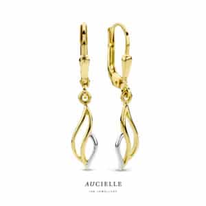 Oorringen  Aucielle  goud 18 kt,  geel en wit goud,  geen stenen