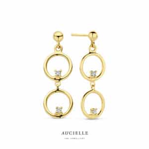 Oorringen  Aucielle  goud 18 kt,  geel goud,  0.060 ct Nat. Diamant