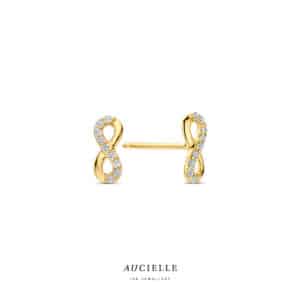 Oorringen  Aucielle  goud 18 kt,  geel goud,  zirconium