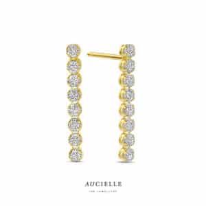 Oorringen  Aucielle  goud 18 kt,  geel goud,  zirconium