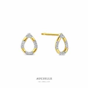 Oorringen  Aucielle  goud 18 kt,  geel goud,  0.035 ct Nat. Diamant