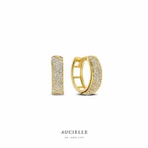Oorringen  Aucielle  goud 18 kt,  geel goud,  zirconium