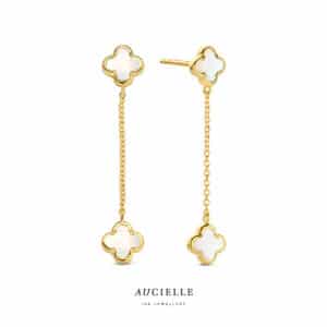 Oorringen  Aucielle  goud 18 kt,  geel goud,  Parelmoer