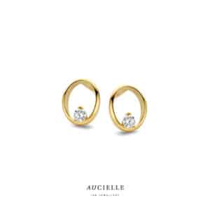 Oorringen  Aucielle  goud 18 kt,  geel goud,  zirconium
