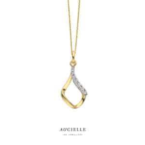 Hanger  Aucielle  goud 18 kt,  geel goud,  zirconium