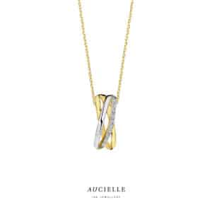 Hanger  Aucielle  goud 18 kt,  geel en wit goud,  zirconium