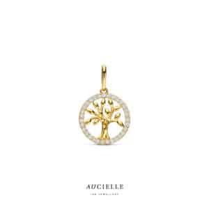 Hanger  Aucielle  goud 18 kt,  geel goud,  zirconium