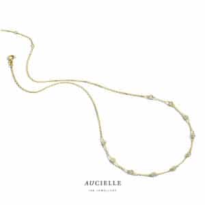 Collier  Aucielle  goud 18 kt,  geel goud,  zirconium