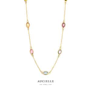 Collier  Aucielle  goud 18 kt,  geel goud,  zirconium
