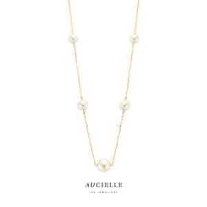 Collier  Aucielle  goud 18 kt,  geel goud,  ZW Parel
