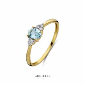 Ring  Aucielle  goud 18 kt,  geel goud,  Topaas zirconium