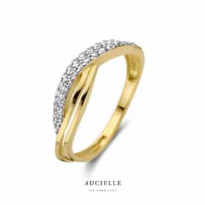 Ring  Aucielle  goud 18 kt,  geel goud,  zirconium