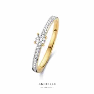 Ring  Aucielle  goud 18 kt,  geel goud,  zirconium