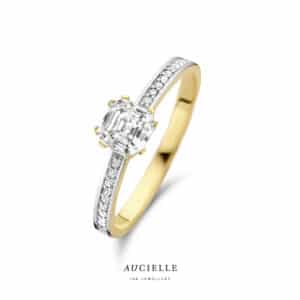 Ring  Aucielle  goud 18 kt,  geel goud,  zirconium