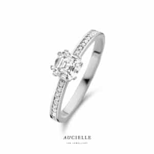 Ring  Aucielle  goud 18 kt,  wit goud,  zirconium
