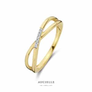 Ring  Aucielle  goud 18 kt,  geel goud,  zirconium