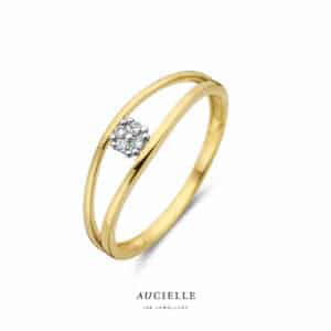 Ring  Aucielle  goud 18 kt,  geel goud,  0.040 ct Nat. Diamant