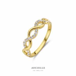 Ring  Aucielle  goud 18 kt,  geel goud,  zirconium
