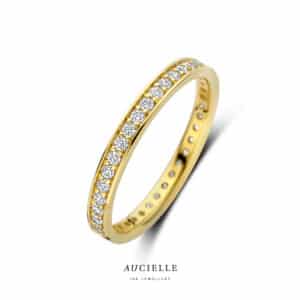 Ring  Aucielle  goud 18 kt,  geel goud,  zirconium
