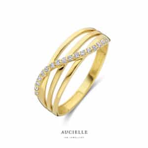 Ring  Aucielle  goud 18 kt,  geel goud,  zirconium