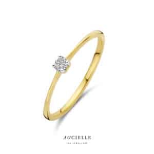 Ring  Aucielle  goud 18 kt,  geel goud,  0.060 ct Nat. Diamant