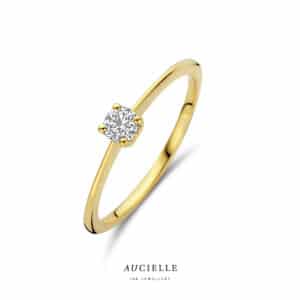 Ring  Aucielle  goud 18 kt,  geel goud,  0.125 ct Nat. Diamant