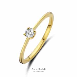 Ring  Aucielle  goud 18 kt,  geel goud,  0.185 ct Nat. Diamant