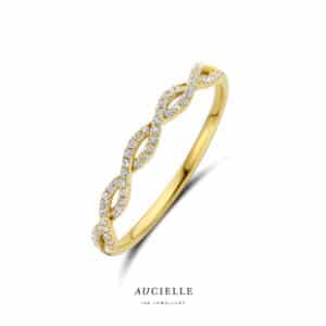 Ring  Aucielle  goud 18 kt,  geel goud,  0.011 ct Nat. Diamant
