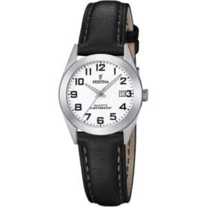 FESTINA F20447-1 met stalen kast en band leder