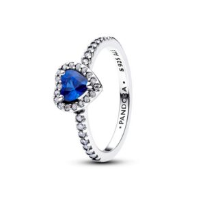 198421C09 Elevated Princess Blue Heart Ring