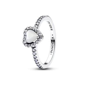 198421C11 Elevated White Heart Ring