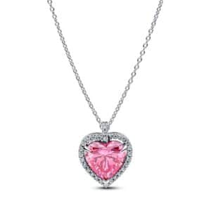 394414C01-45 Pink Halo Heart Collier Necklace