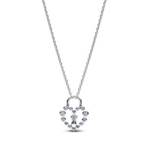 394416C01-50 Sparkling Heart Padlock Pendant Necklace