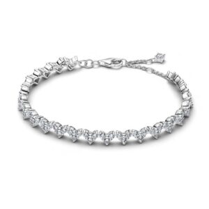 594390C01 Triple Stone Heart Bracelet