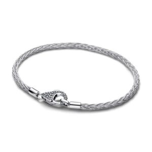 594462C01 Pavé Clasp Foxtail Chain Charm Bracelet