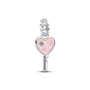 794427C01 Opalescent Heart Key Dangle Charm