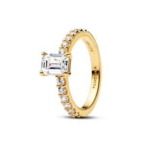 164506C01 Rectangular Sparkling Halo Ring