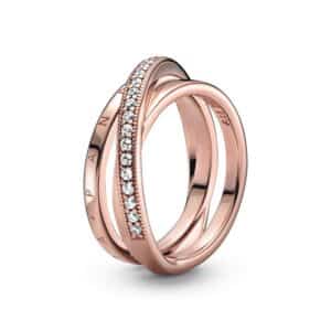 189057C01 Crossover Pavé Triple Band Ring