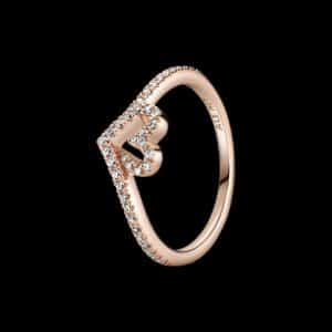 189302C01 Sparkling Wishbone Heart Ring