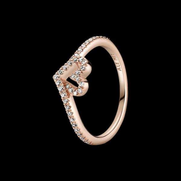 189302C01 Sparkling Wishbone Heart Ring - Jewelstore