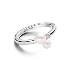 193156C01 Duo Treated Freshwater Cultured Pearls Ring