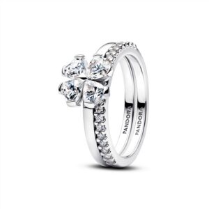 194507C01 Sparkling Lucky Clover Splittable Ring