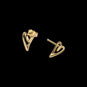 264393C00 Organically Shaped Heart Stud Earrings