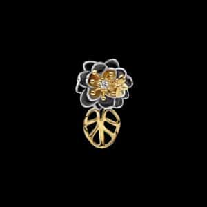 764326C01 Disney Princess Tiana Lotus Flower Lab-grown Diamond Charm
