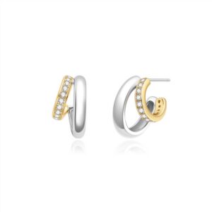 OORBELLEN  ANIA HAIE  TIDE ECHO shiny gold and silver diameter 1,2 cm