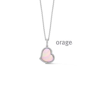 COLLIER  Orage  BB219-45 zilver 925 rhod  zirconium Parelmoer   kleurloos wit