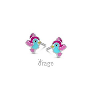OORBELLEN  Orage Kids  K3168 zilver 925 rhod  emaille    multicolor