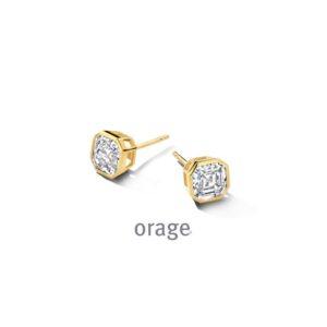OORBELLEN  Orage  BB270 brass - verguld geel  zirconium    kleurloos