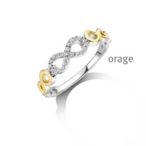 RING  Orage  BB241 zilver 925 rhod - bicolor geel  zirconium    kleurloos