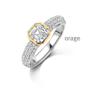 RING  Orage  BB269 zilver 925 rhod - bicolor geel  zirconium    kleurloos